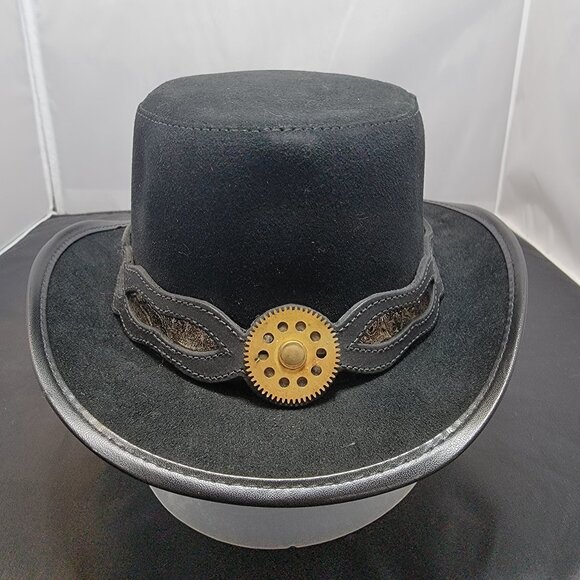 Suede Steampunk Top Hat by American Hat Makers - Steampunk Dapper - Medium - Picture 2 of 8